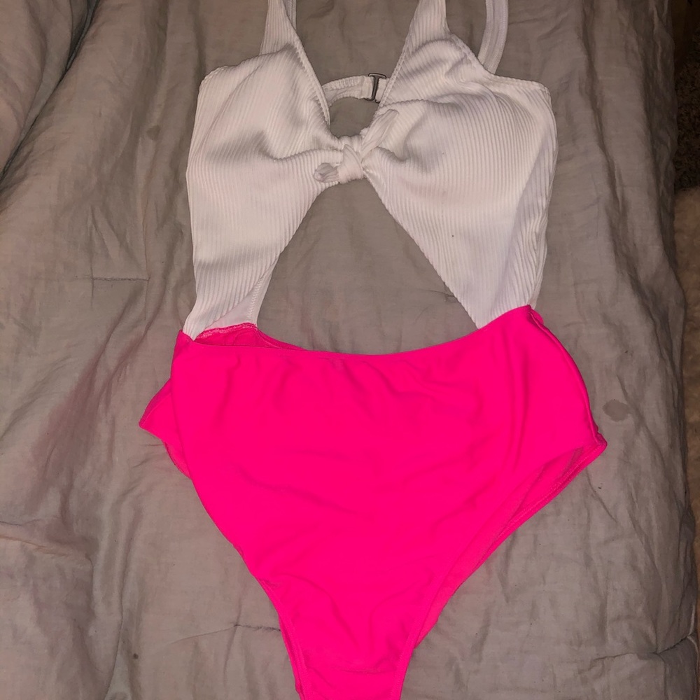 Pink and white Hollister swimsuit